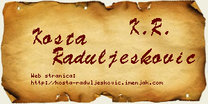 Kosta Raduljesković vizit kartica